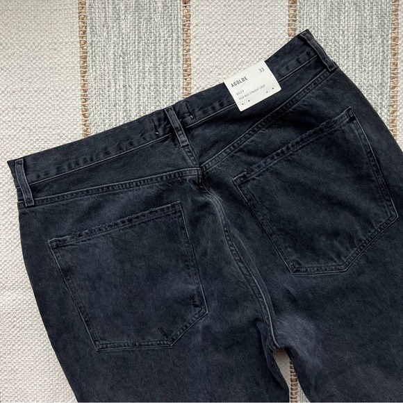 Agolde Riley Black Edit Crop High Straight Leg Jeans Women’s Size 33 - Picture 6 of 12